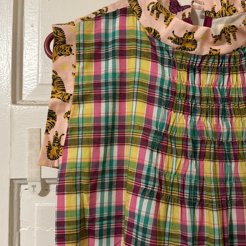 Stunning one of kind Syndibat piece. Plaid and tiger dress. - Picture 3 of 3